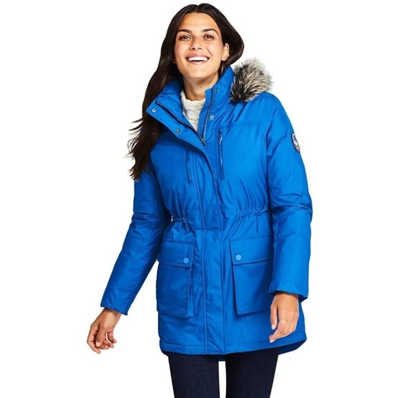 LandsEnd Jackets & Blazers - LANDSEND Women Petite Expedition Down Parka Warmest Light Weight, Removable Hood